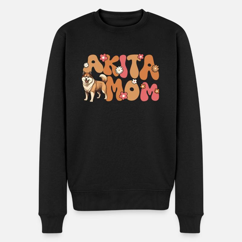 Akita Groovy Akita mom - Männer Premium Bio Pullover - Schwarz