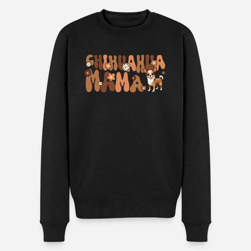 Chihuahua Groovy Chihuahua Maman - Pull Premium bio Homme - noir