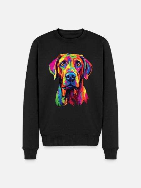 Watercolor Colorful Rhodesian Ridgeback - Men's Premium Organic Jumper - black