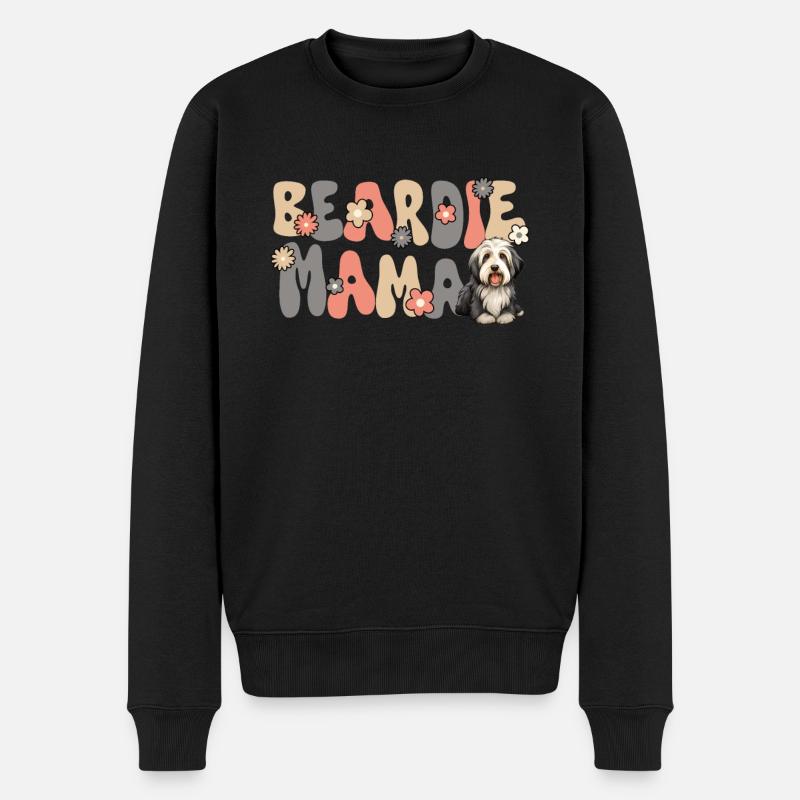 Bearded Collie Groovy Beardie Maman - Pull Premium bio Homme - noir