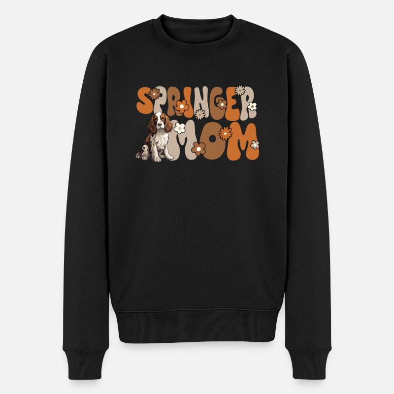 Engelsk Springer Spaniel Groovy Springer Mor - Økologisk premium-sweatshirt til mænd - sort