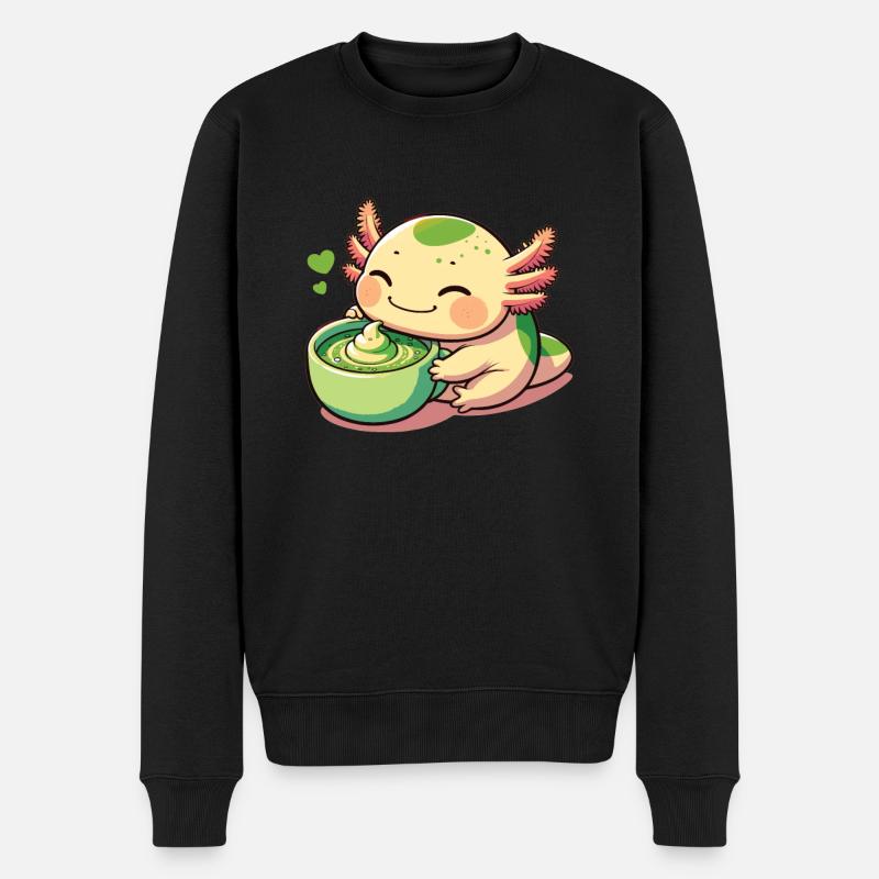 Thé matcha à l’axolotl matcha - Pull Premium bio Homme - noir