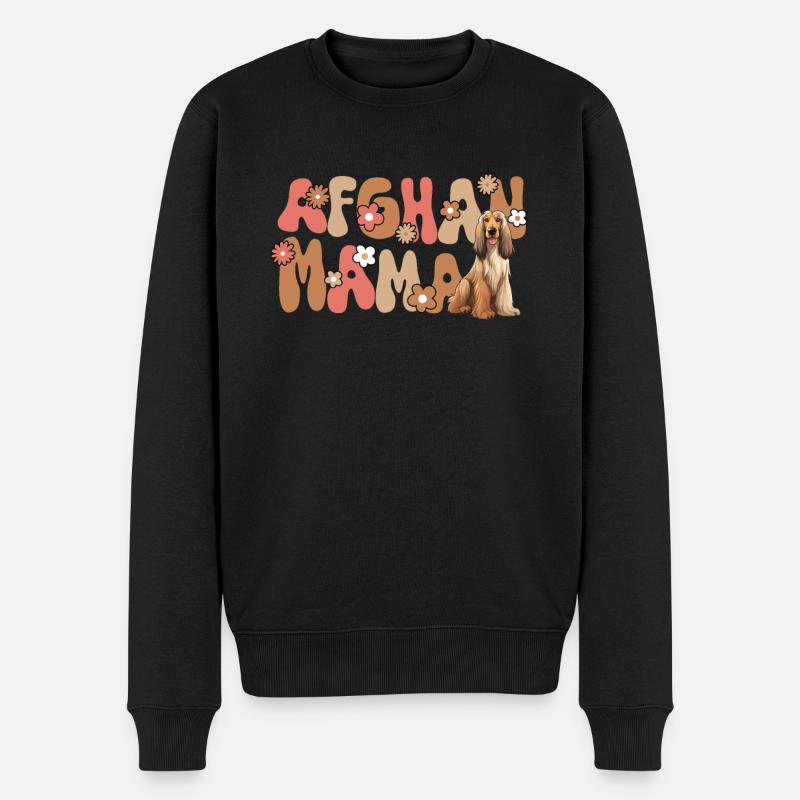 Chien Afghan Groovy Afghan Maman - Pull Premium bio Homme - noir