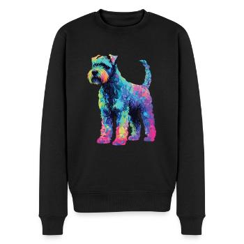 Wasserfarben Farbenfroher Kerry Blue Terrier - Männer Premium Bio Pullover - Schwarz - Vorne - Nico (187cm)
