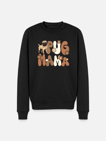 Mops Groovy Mops Mama - Männer Premium Bio Pullover - Schwarz