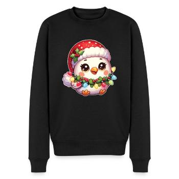 Chapeau de Noël Noël Fairy Lights Poulet - Pull Premium bio Homme - noir - Devant - Nico (187cm)