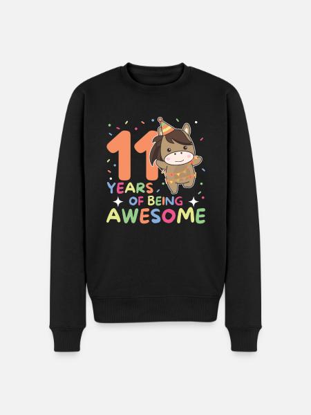 Cavallo per bambini di 11 anni - Maglione ecologico premium da uomo - nero