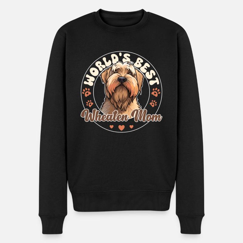 Irish Soft Coated Wheaten Terrier Groovy Wheaten - Männer Premium Bio Pullover - Schwarz