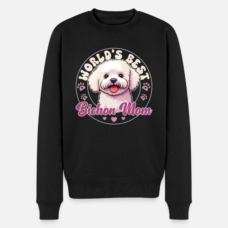 Bichon Frise Dog Bichon Mom - Männer Premium Bio Pullover - Schwarz