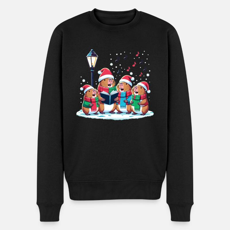 Noël festif Capybara d’hiver - Pull Premium bio Homme - noir