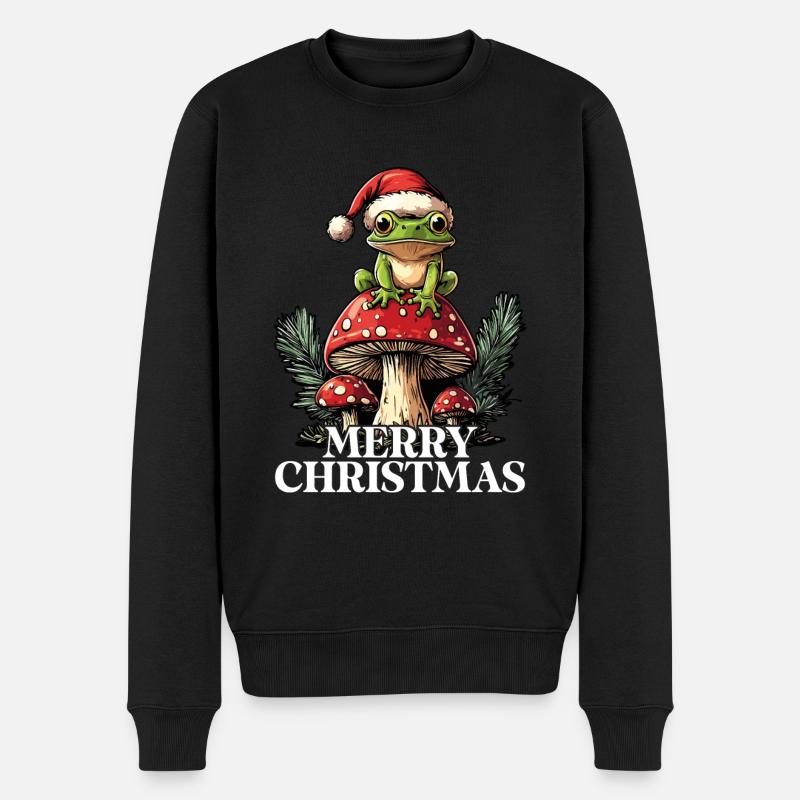 Joyeux Noël, grenouille sur - Pull Premium bio Homme - noir