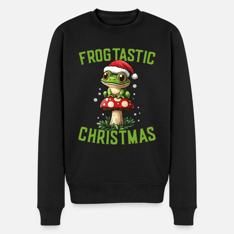 Joyeux Noël, grenouille sur - Pull Premium bio Homme - noir
