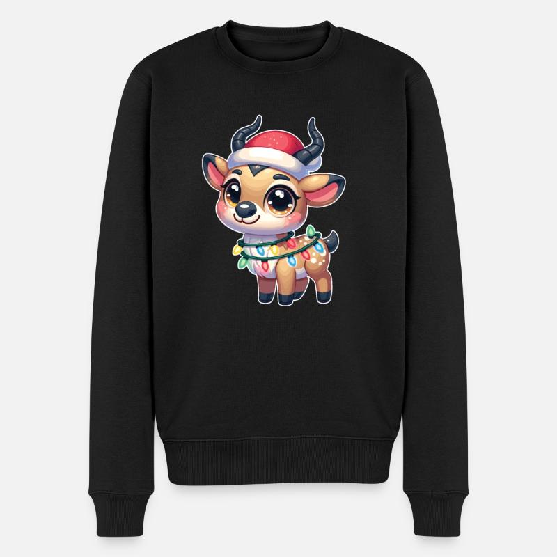 Fées de Noël Saiga Antilope - Pull Premium bio Homme - noir