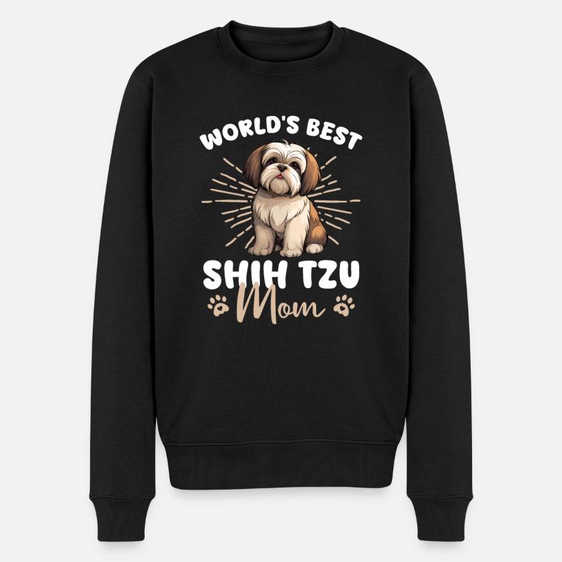 Shih Tzu Dog Shih Tzu Mom - Männer Premium Bio Pullover - Schwarz