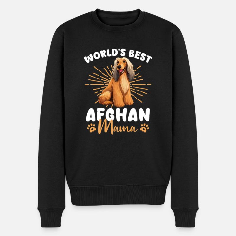 Lévrier afghan maman afghane groovy - Pull Premium bio Homme - noir