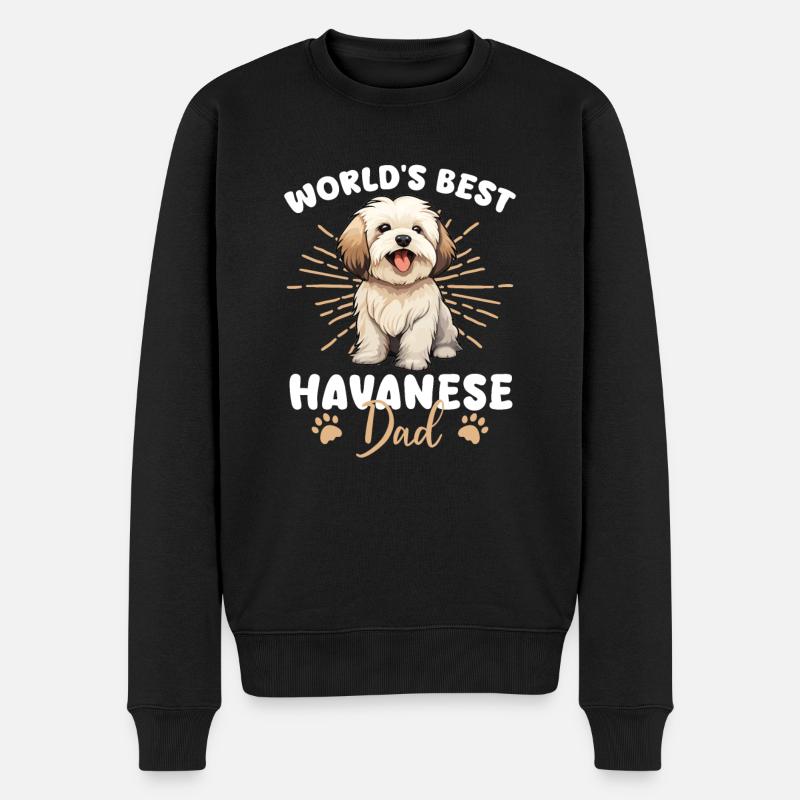 Havaneser Dog Havanese Dad - Männer Premium Bio Pullover - Schwarz