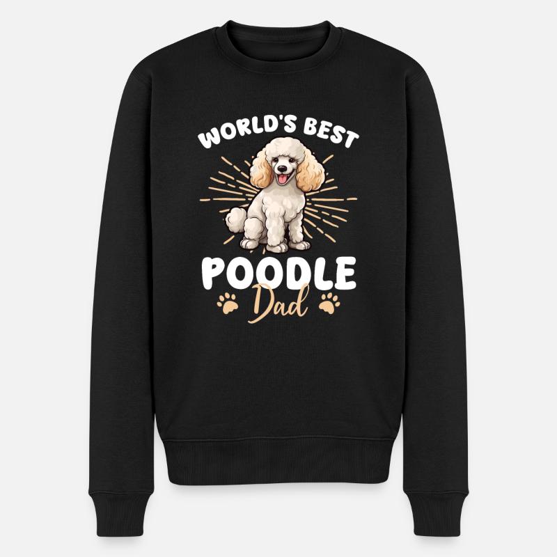 Caniche Chien Poddle Papa - Pull Premium bio Homme - noir