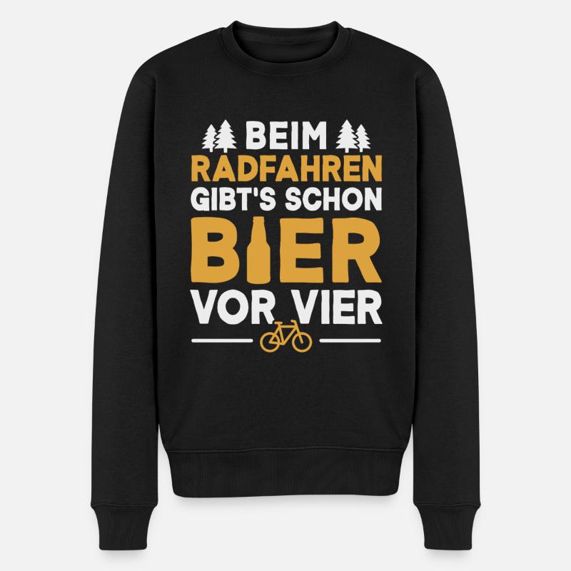 Fahrrad Radfahrer Bier Saufen - Männer Premium Bio Pullover - Schwarz