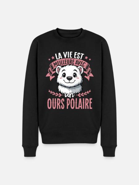 La vie est meilleure avec un ours polaire - sweeter - Men's Premium Organic Jumper - black