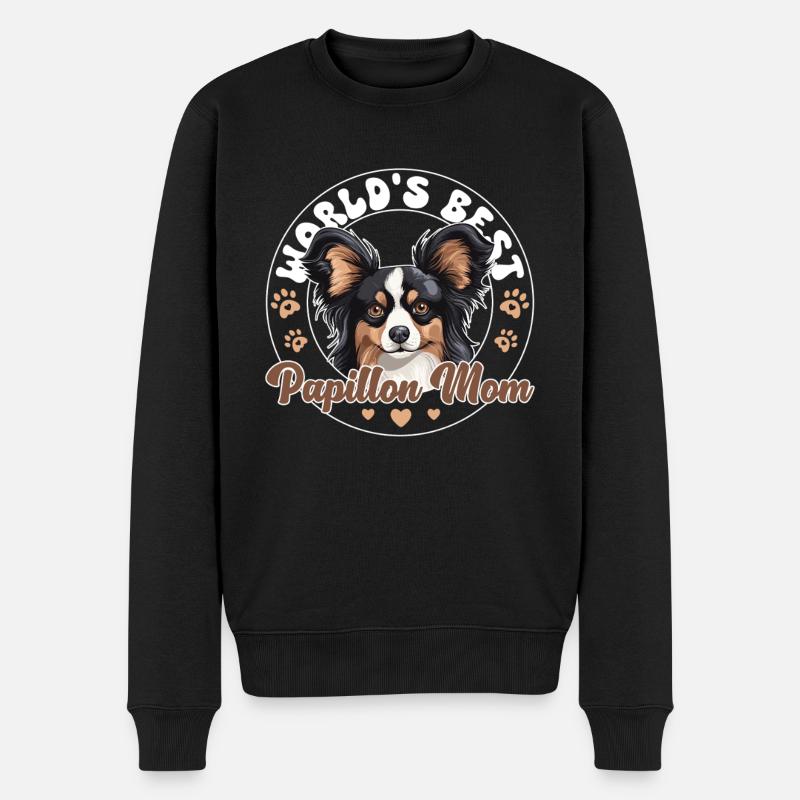 Kontinentaler Zwergspaniel World's best Papillon - Männer Premium Bio Pullover - Schwarz