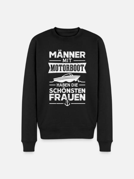 Motorboot Bootfahren Bootsfahrer Boot - Männer Premium Bio Pullover - Schwarz