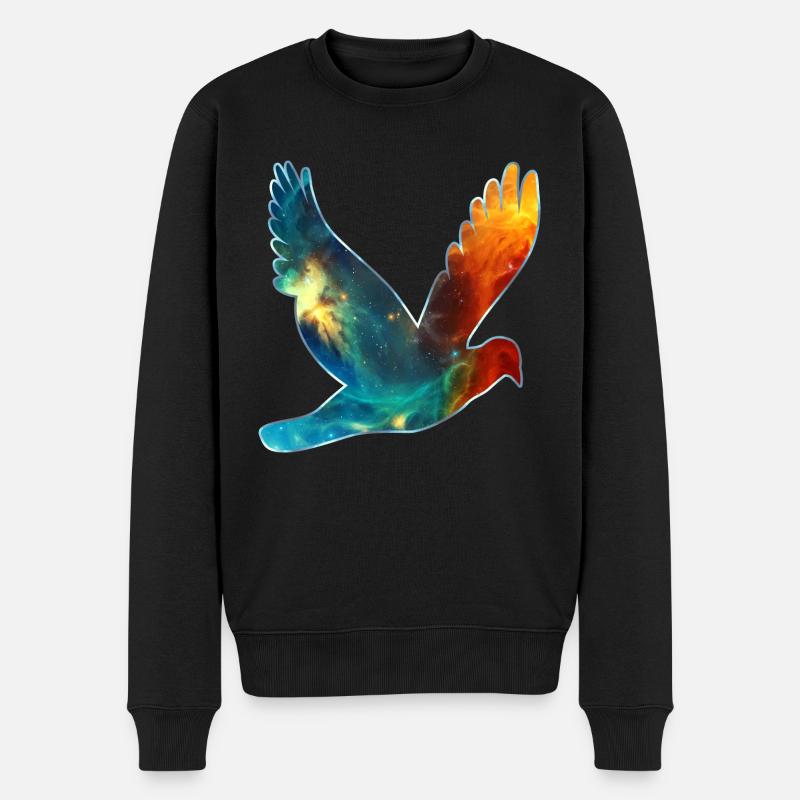 Space bird, cosmos, universe, space, galaxy - Ekologisk premiumtröja herr - svart