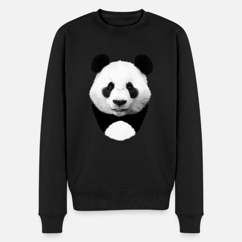 Panda - Männer Premium Bio Pullover - Schwarz