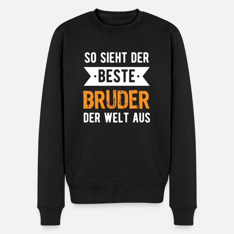 So sieht der beste Bruder der Welt aus - Männer Premium Bio Pullover - Schwarz