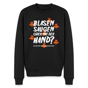 Laubbläser - Männer Premium Bio Pullover - Schwarz - Vorne - Nico (187cm)