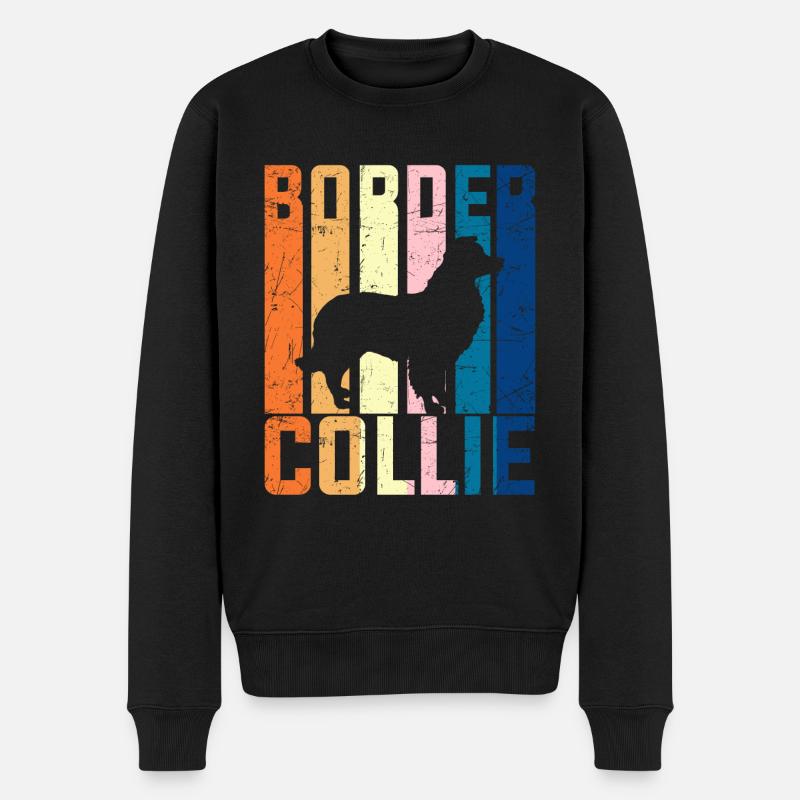 Border Collie - Pull Premium bio Homme - noir