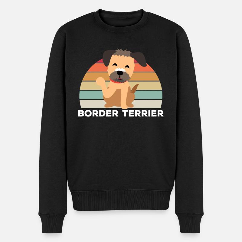 Border Terrier - Männer Premium Bio Pullover - Schwarz