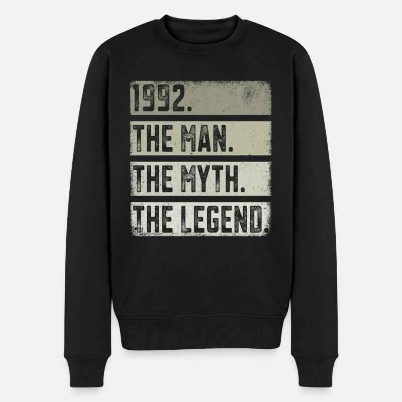 Jahrgang 1992 Mann Mythos Legende Geburtstag - Männer Premium Bio Pullover - Schwarz