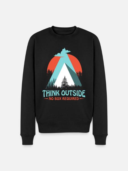 Berge Gebirge Wandern - Männer Premium Bio Pullover - Schwarz
