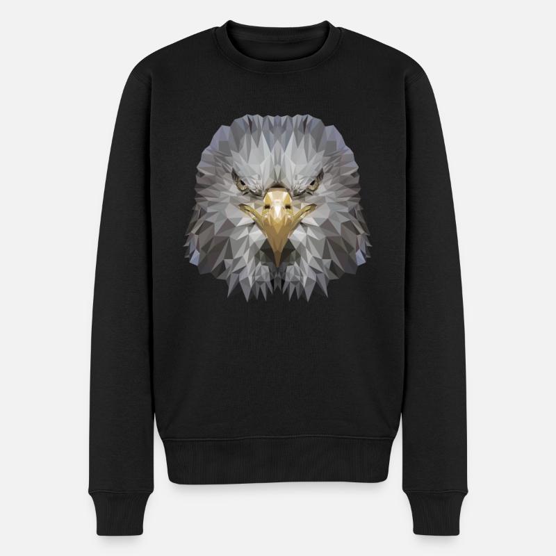 Aigle Polygone Oiseau de proie - Pull Premium bio Homme - noir