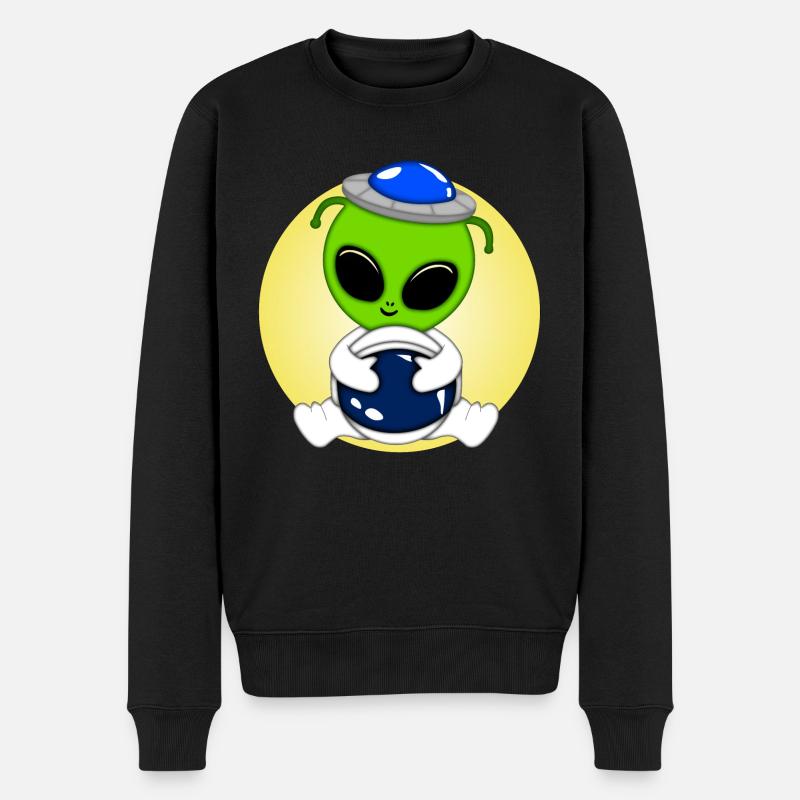 Süßes Alien - Männer Premium Bio Pullover - Schwarz
