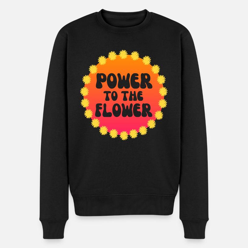 Power to the Flower - Pull Premium bio Homme - noir