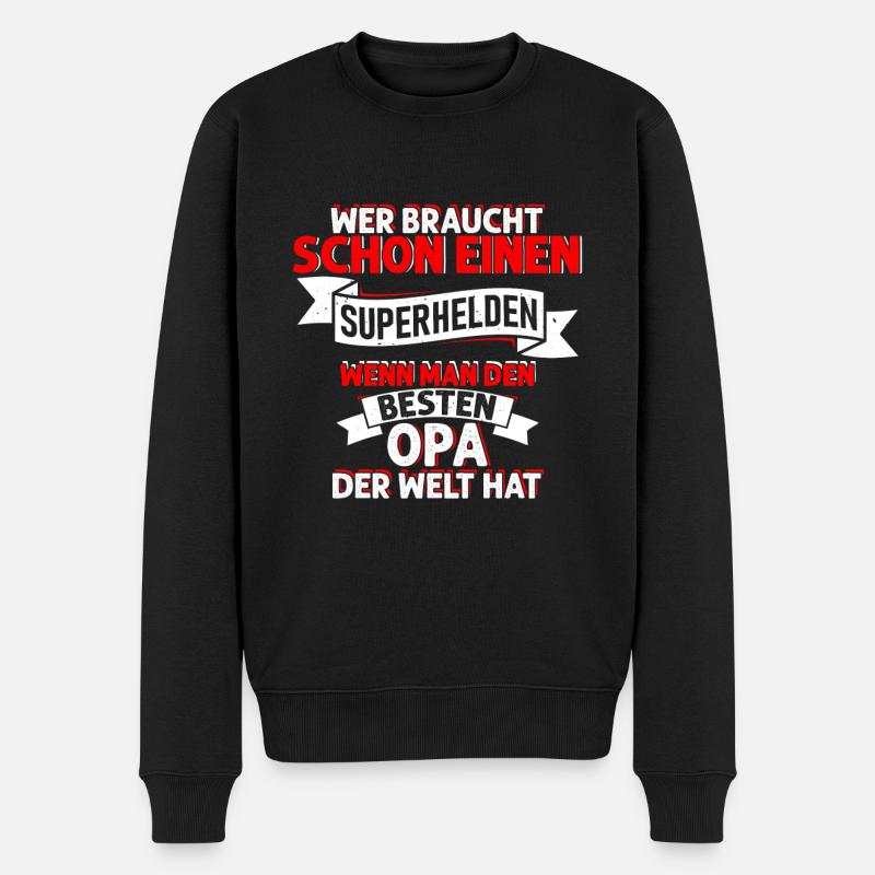 Geschenkidee für Grossvater - Männer Premium Bio Pullover - Schwarz
