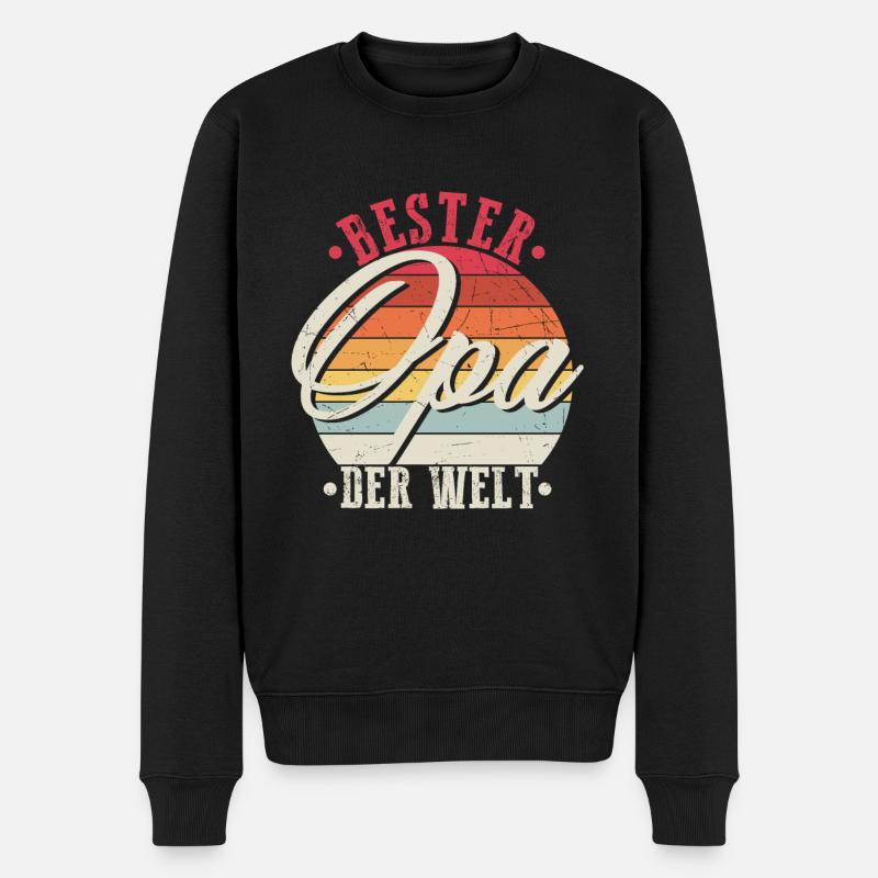 Bester Opa - Männer Premium Bio Pullover - Schwarz