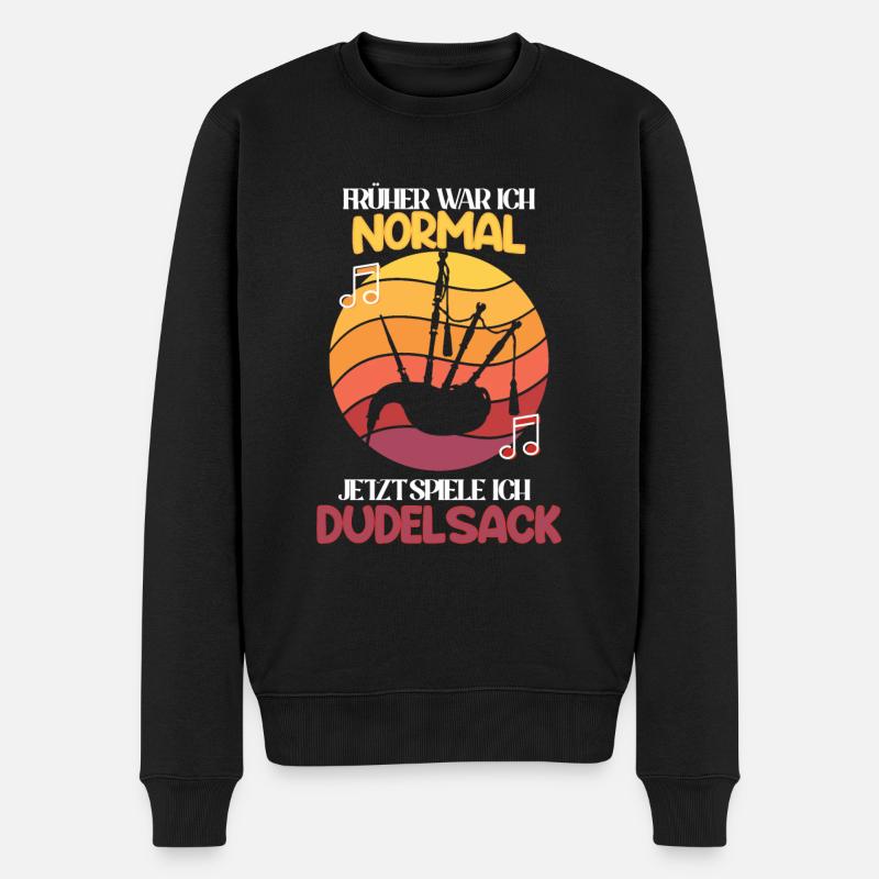 Dudelsack Dudelsackspieler Schottland Sackpfeife - Männer Premium Bio Pullover - Schwarz