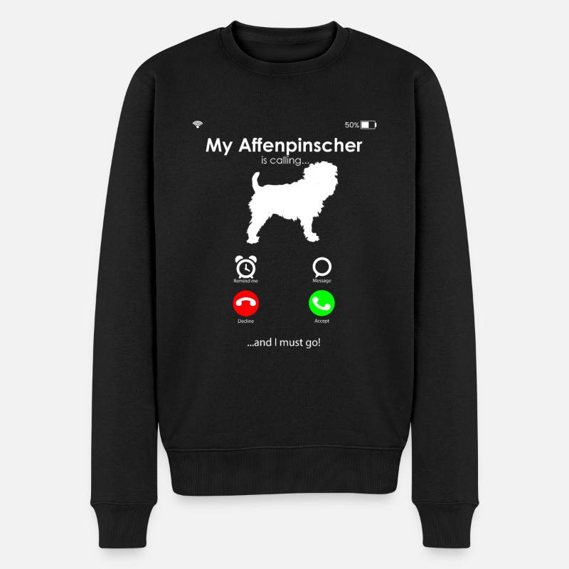 Chiens Affenpinscher - Pull Premium bio Homme - noir
