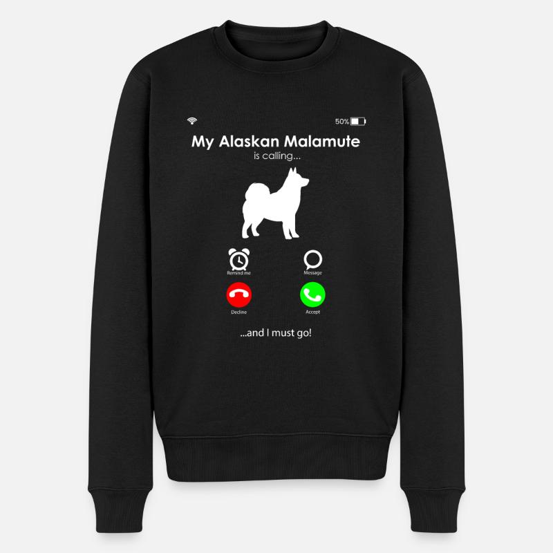 Chien Malamute d’Alaska - Pull Premium bio Homme - noir