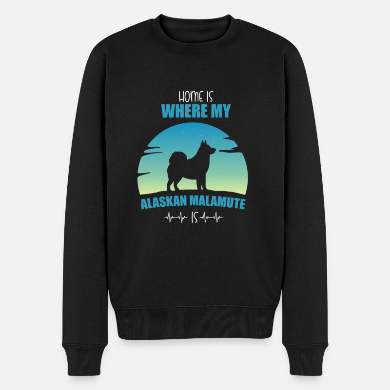 Alaskan Malamute Hund - Männer Premium Bio Pullover - Schwarz