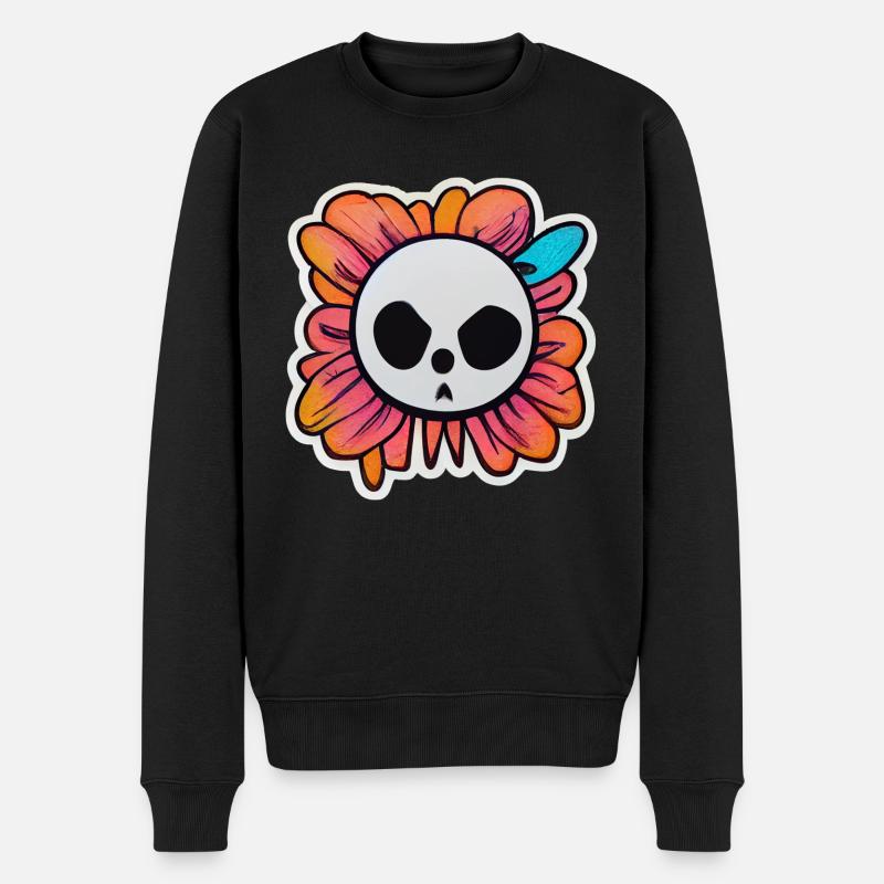 Panda Flower Power - Pull Premium bio Homme - noir
