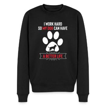 American Bulldog Amerikanische Bulldogge - Männer Premium Bio Pullover - Schwarz - Vorne - Nico (187cm)