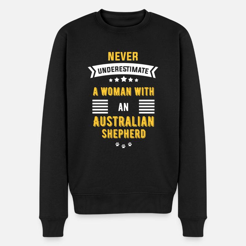 Australian Shepherd Geschenk - Männer Premium Bio Pullover - Schwarz