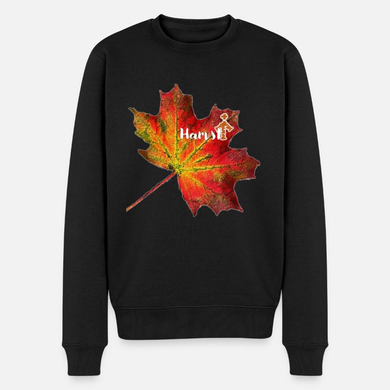 Harvst in Plattdüütschland - Männer Premium Bio Pullover - Schwarz