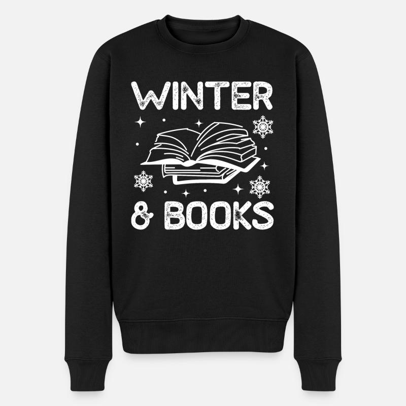 Winter Lesebücher Gemütlicher Wintersaisontee - Männer Premium Bio Pullover - Schwarz