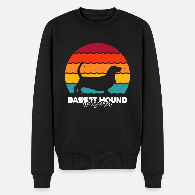 Basset Hound - Pull Premium bio Homme - noir