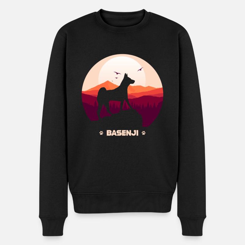 Basenji - Männer Premium Bio Pullover - Schwarz