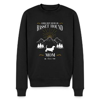 Basset Hound - Männer Premium Bio Pullover - Schwarz - Vorne - Nico (187cm)